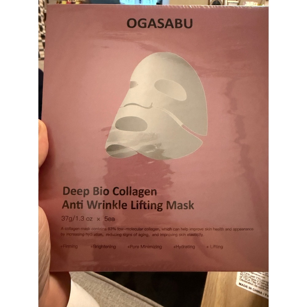 OGASABU Deep Bio Collagen Anti Wrinkle Lifting Mask 5 Count Hydrogel Face Masks